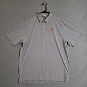 Volunteer Traditions Mens Gray White Striped UT Vols Embroidered Polo Size XL